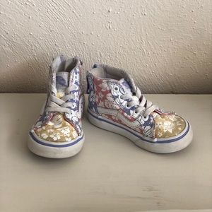 Vans pastel zip back high top toddler size 5